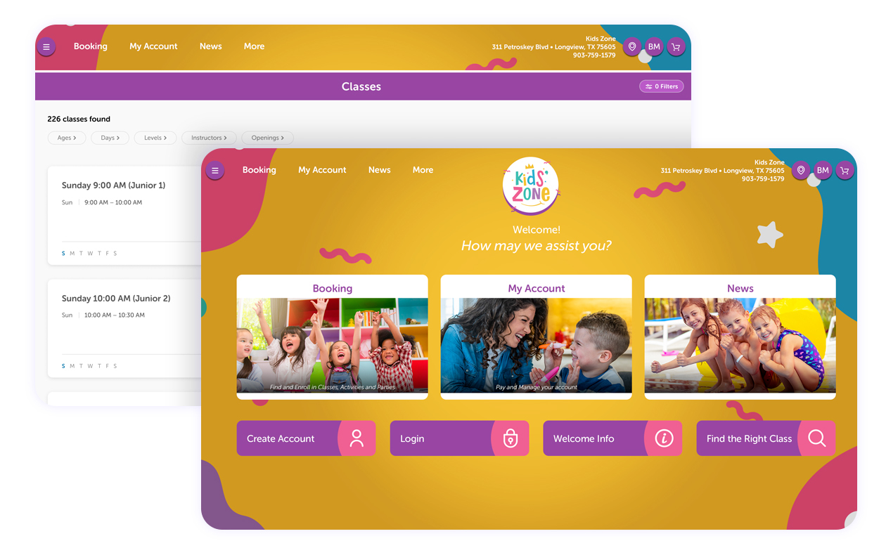 iClassPro Customer Portal desktop design